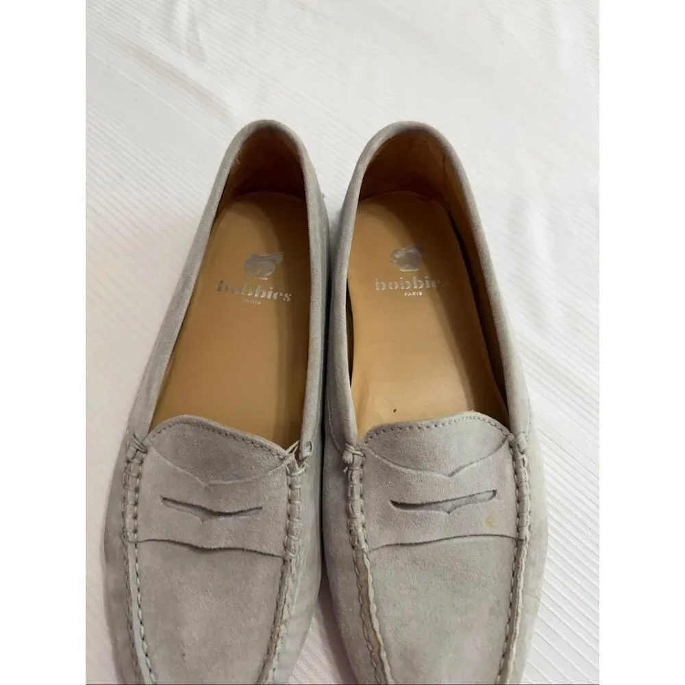 Bobbies Paris Grey Drivers Loafers Shoes Size 40 US 9